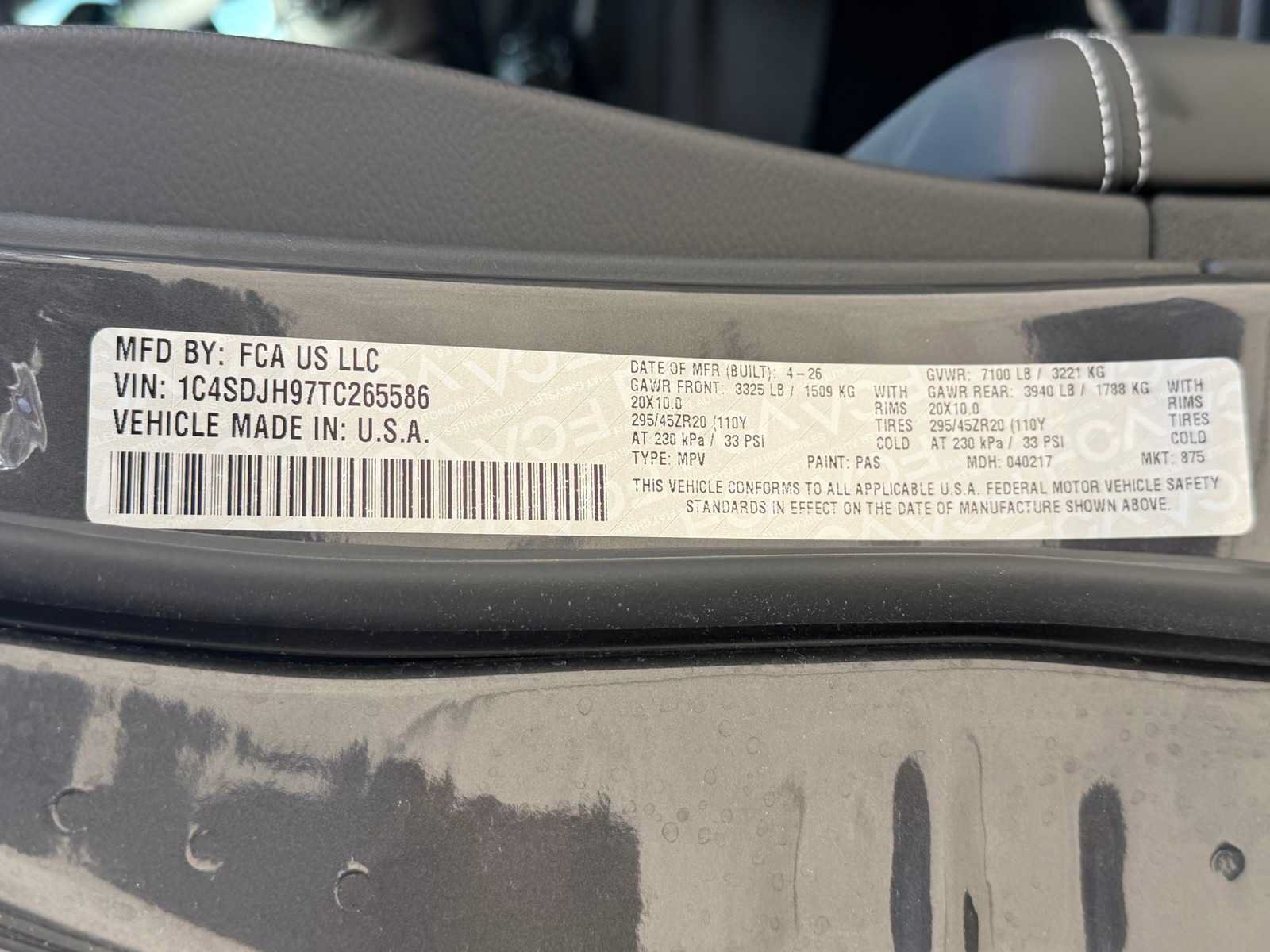 New 2026 Dodge Durango SRT Hellcat w/ 3rd Row Seating Group AWD/4WD image 35