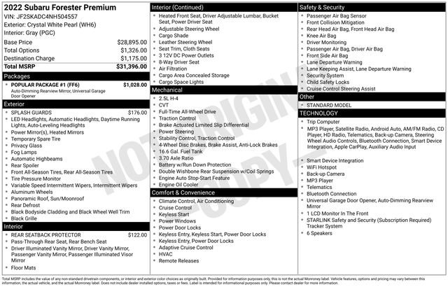 Used 2022 Subaru Forester Premium w/ Popular Package #1 AWD/4WD image 20