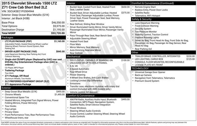 Used 2015 Chevrolet Silverado 1500 LTZ Z71 w/ LTZ Plus Package image 2