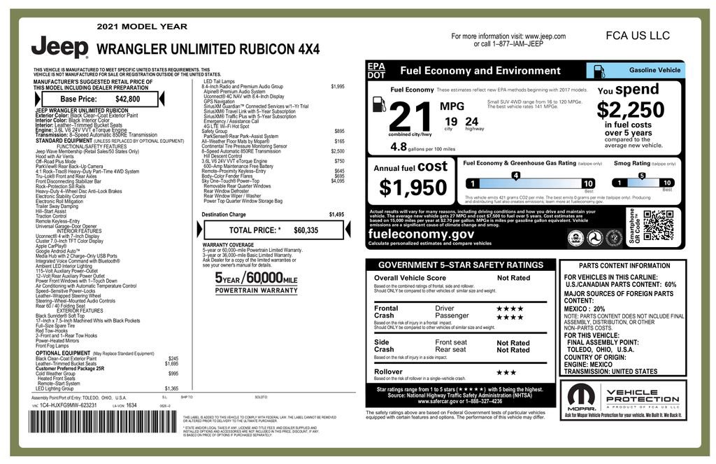 Used 2021 Jeep Wrangler Unlimited Rubicon image 2