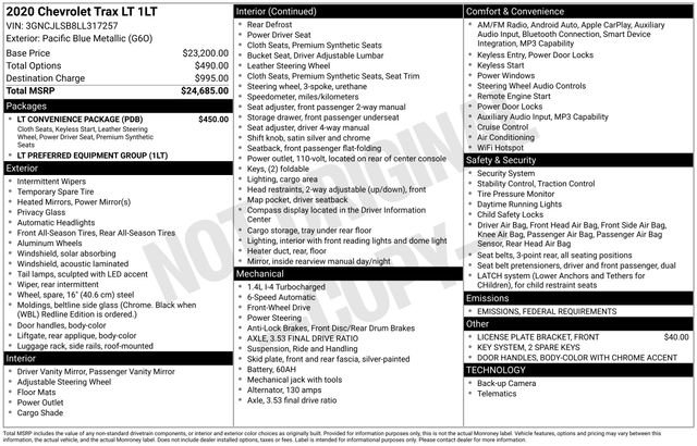 Used 2020 Chevrolet Trax LT w/ LT Convenience Package image 15