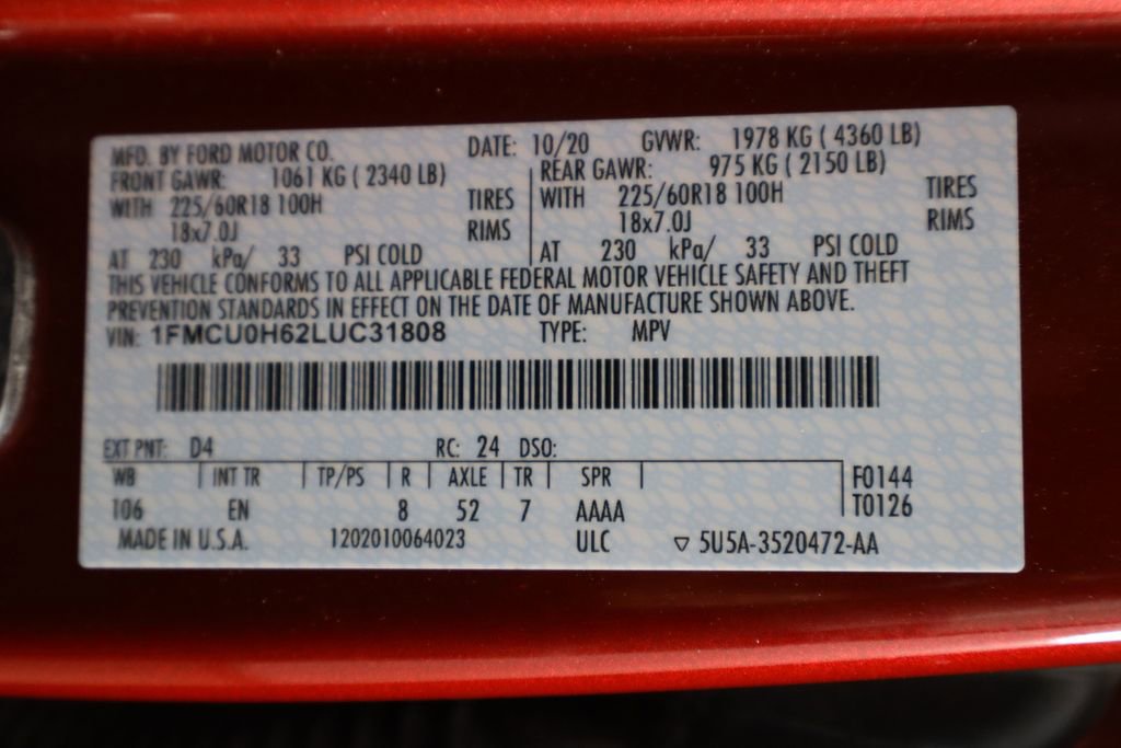 Used 2020 Ford Escape SEL FWD image 37