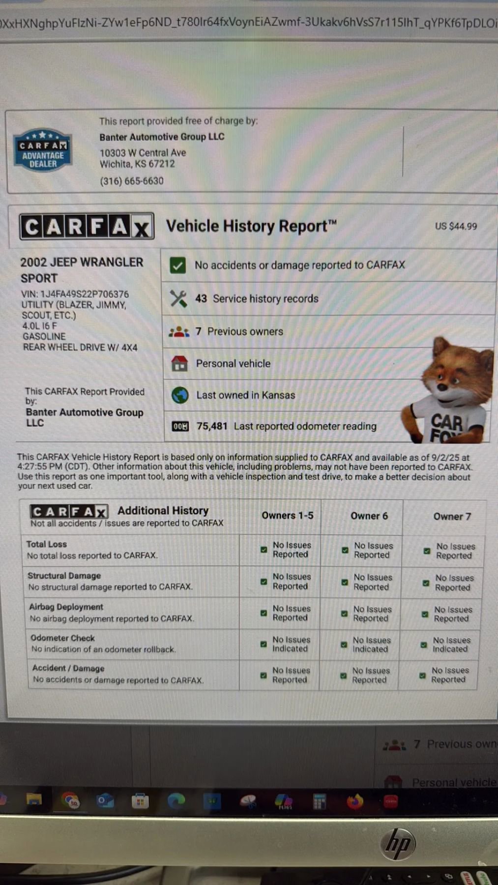 Used 2002 Jeep Wrangler Sport image 24