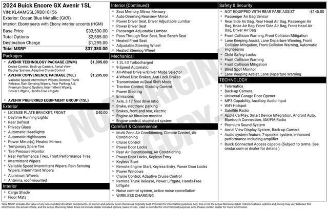 Certified 2024 Buick Encore GX Avenir w/ Avenir Technology Package AWD/4WD image 46