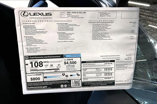 New 2026 Lexus RZ 450e AWD image 14