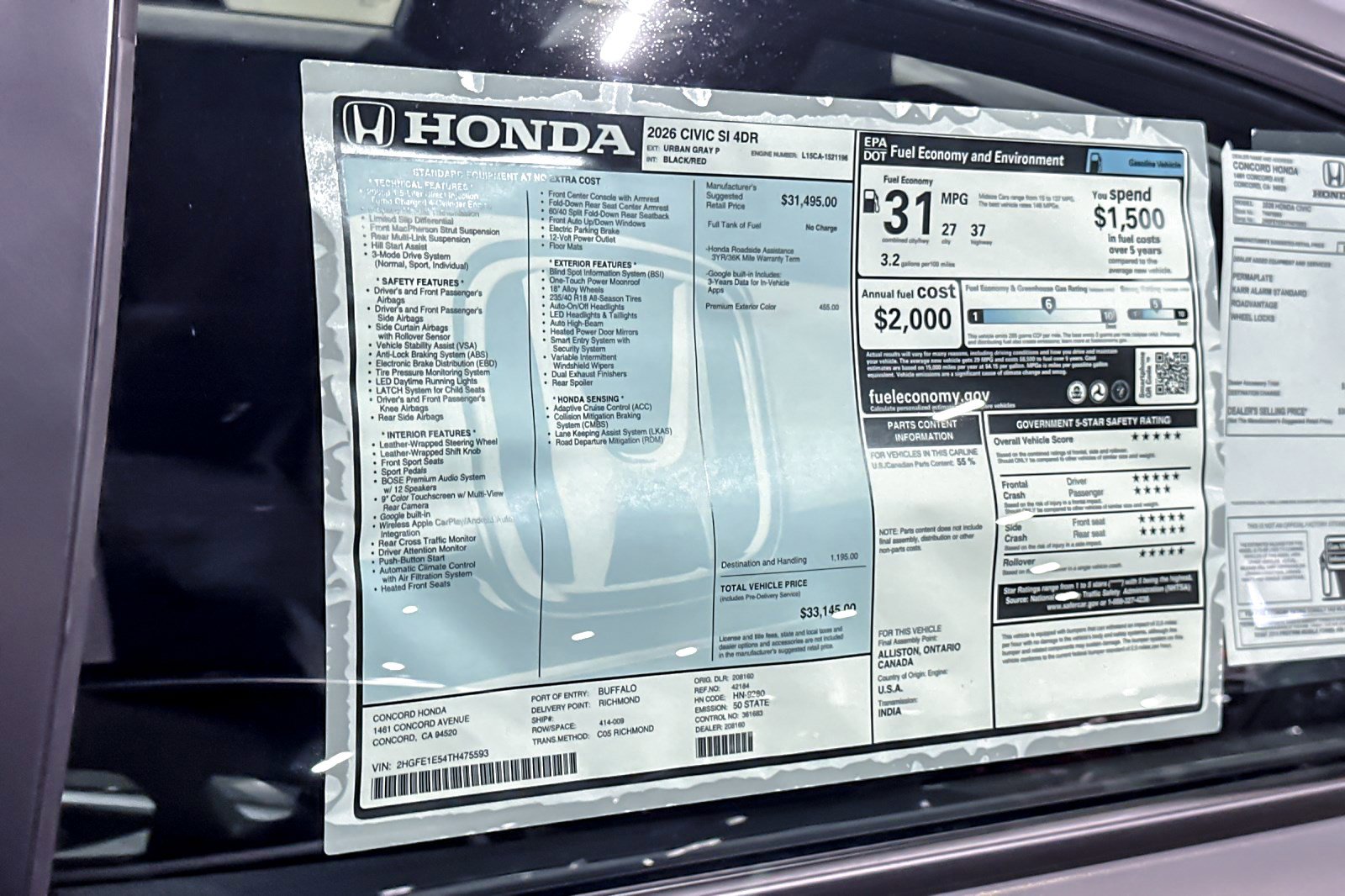 New 2026 Honda Civic Si image 32