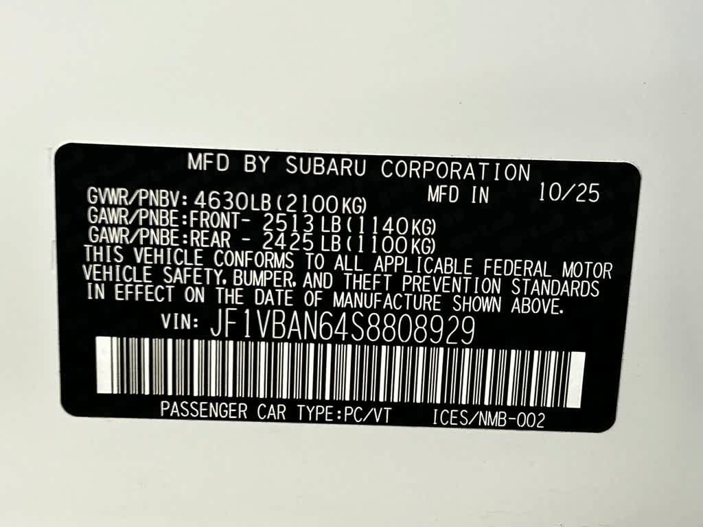 Certified 2025 Subaru WRX Limited AWD/4WD image 22