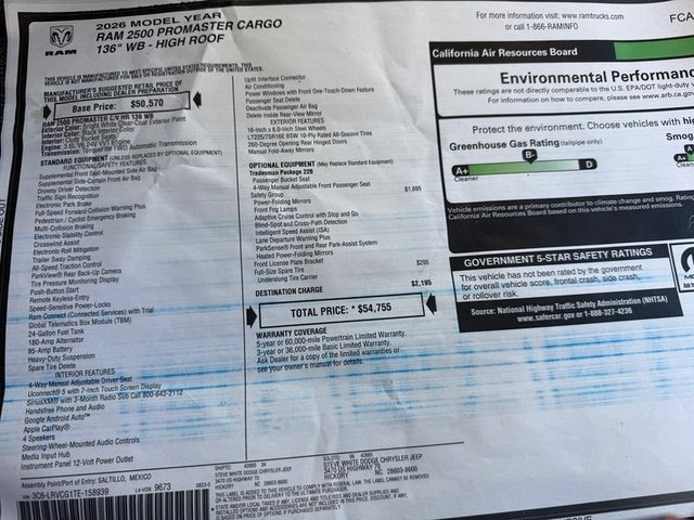 New 2026 RAM ProMaster 2500 w/ Safety Group FWD image 28