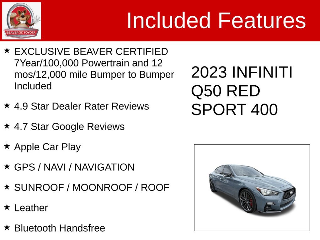 Used 2023 INFINITI Q50 Red Sport 400 AWD/4WD image 4
