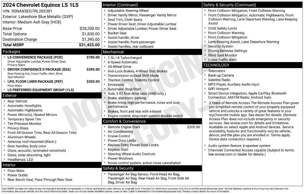 Used 2024 Chevrolet Equinox LS w/ LS Convenience Package AWD/4WD image 10