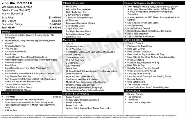 Certified 2025 Kia Sorento LX image 23