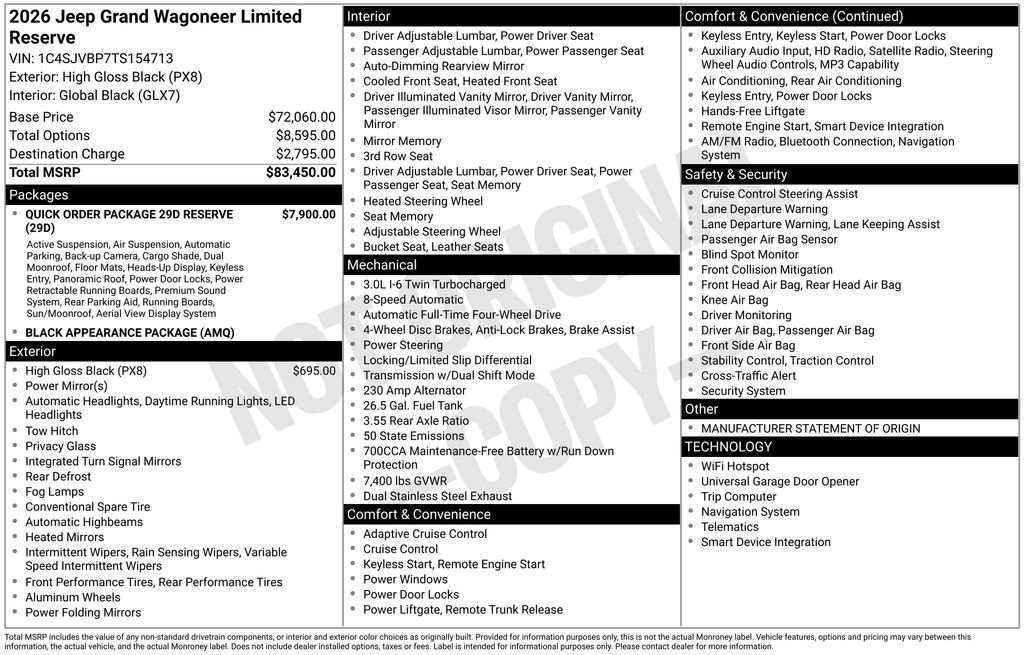 New 2026 Jeep Grand Wagoneer Limited AWD/4WD image 35