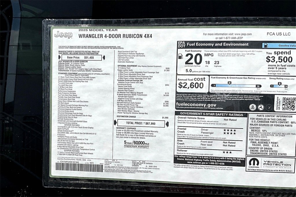 New 2025 Jeep Wrangler Unlimited Rubicon image 37