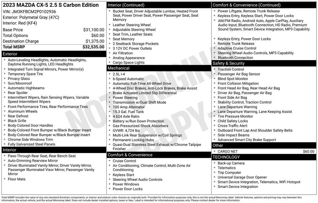 Used 2023 MAZDA CX-5 Carbon Edition AWD/4WD image 7
