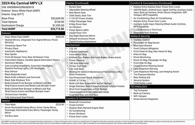 Used 2024 Kia Carnival LX image 30