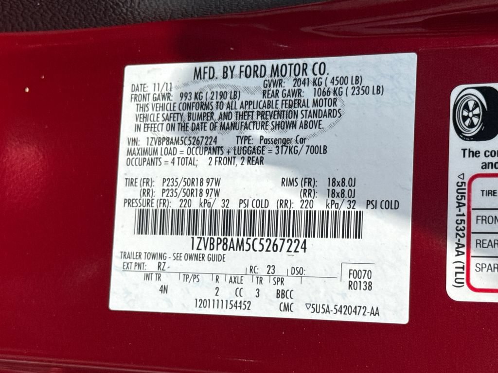 Used 2012 Ford Mustang Premium RWD image 17