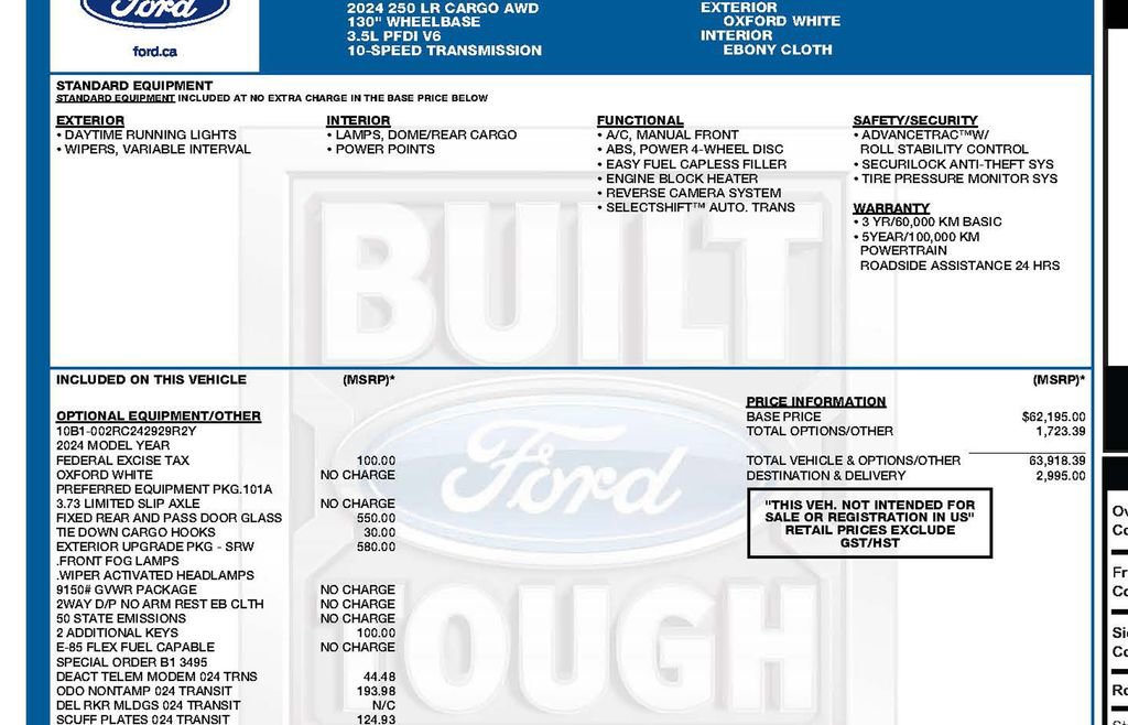 Used 2024 Ford Transit 250 Low Roof AWD w/ Exterior Upgrade Package image 3