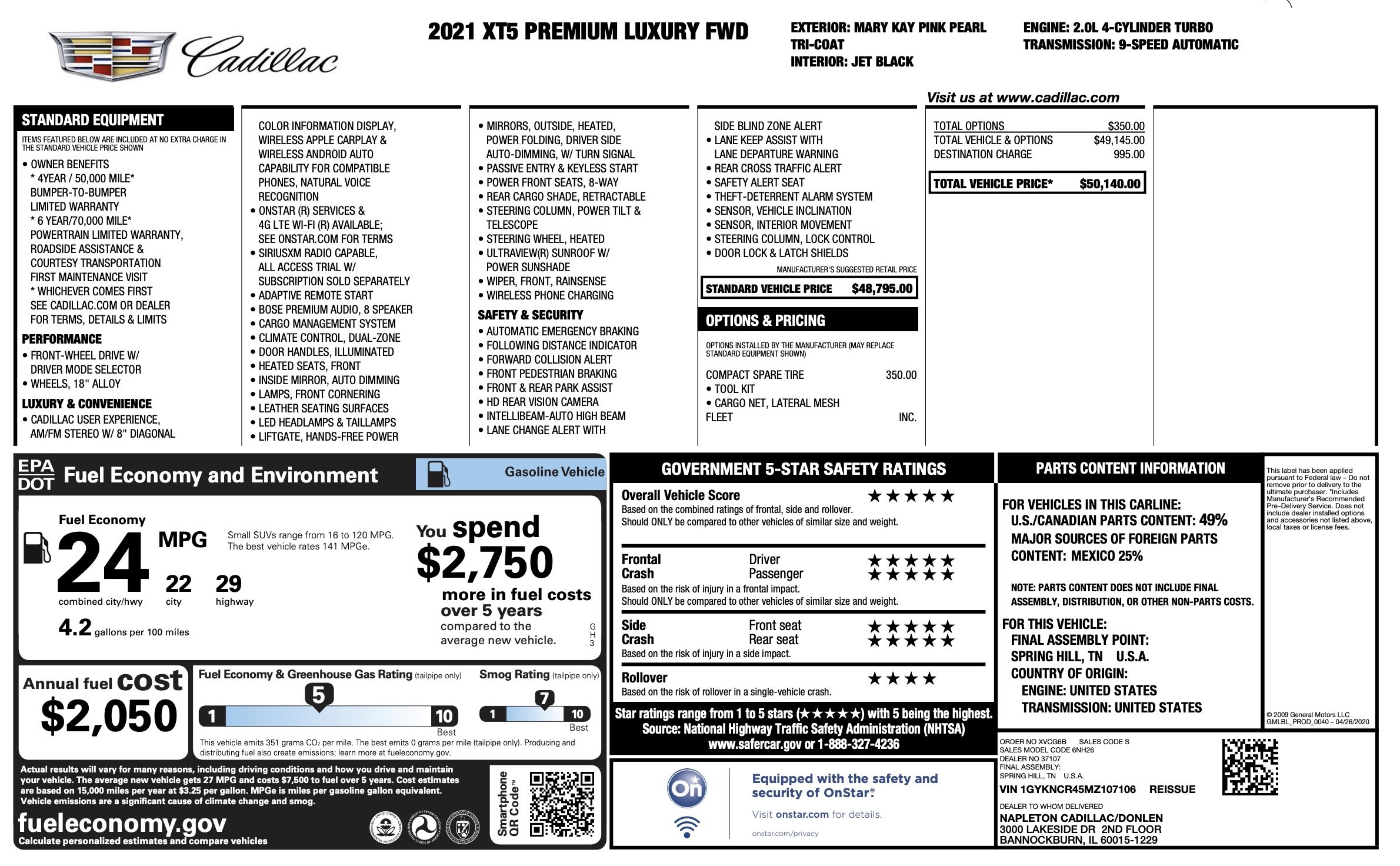 Used 2021 Cadillac XT5 Premium Luxury image 5