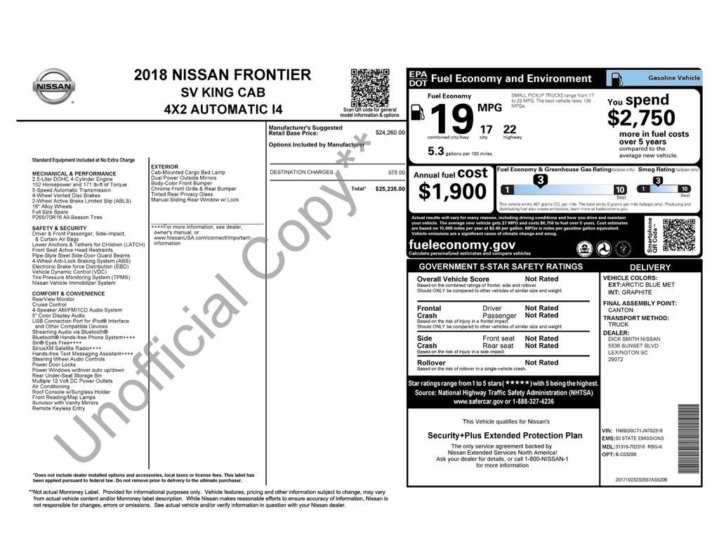 Used 2018 Nissan Frontier SV RWD image 5