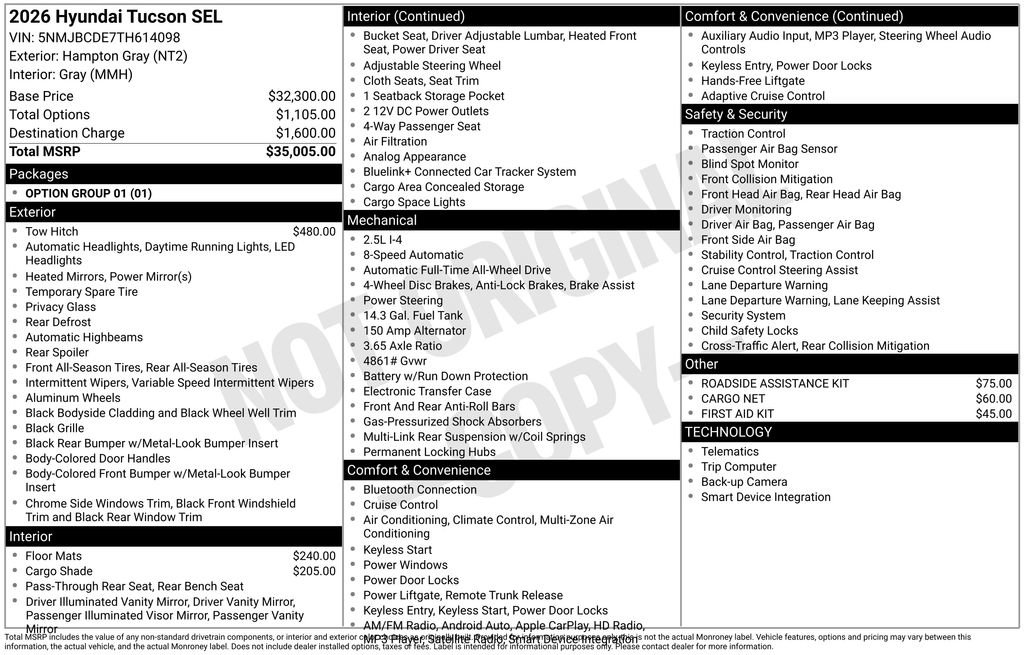 New 2026 Hyundai Tucson SEL AWD/4WD image 5