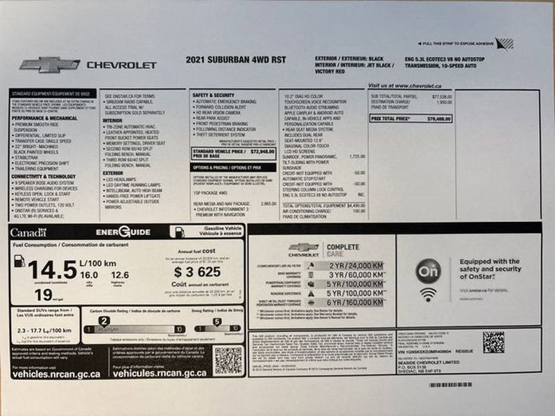 Used 2021 Chevrolet Suburban RST w/ Rear Media and Nav Package AWD/4WD image 67