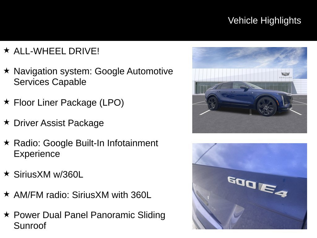 Certified 2024 Cadillac Lyriq Sport w/ LPO, Floor Liner Package AWD/4WD image 10