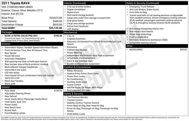 Used 2011 Toyota RAV4 4WD w/ Base L4 Extra Value Pkg image 5