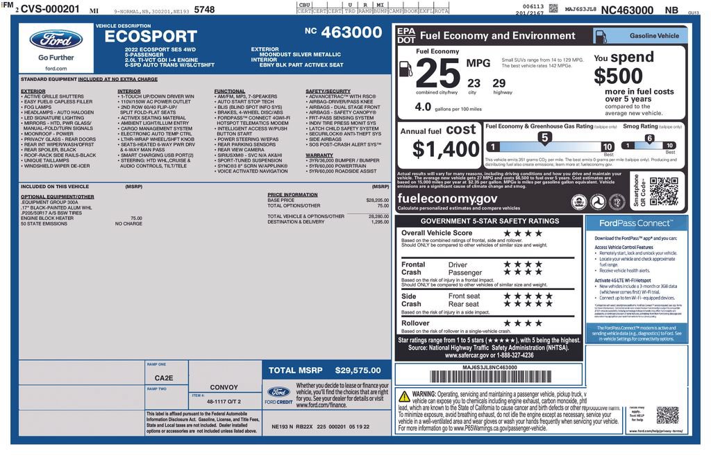Used 2022 Ford EcoSport SES AWD/4WD image 44