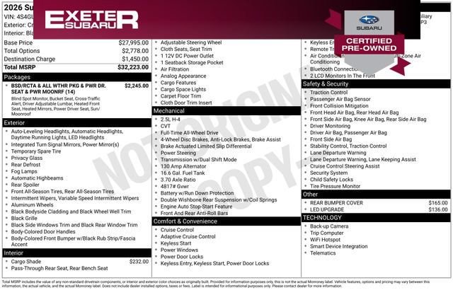 Certified 2026 Subaru Crosstrek 2.0i Premium image 1