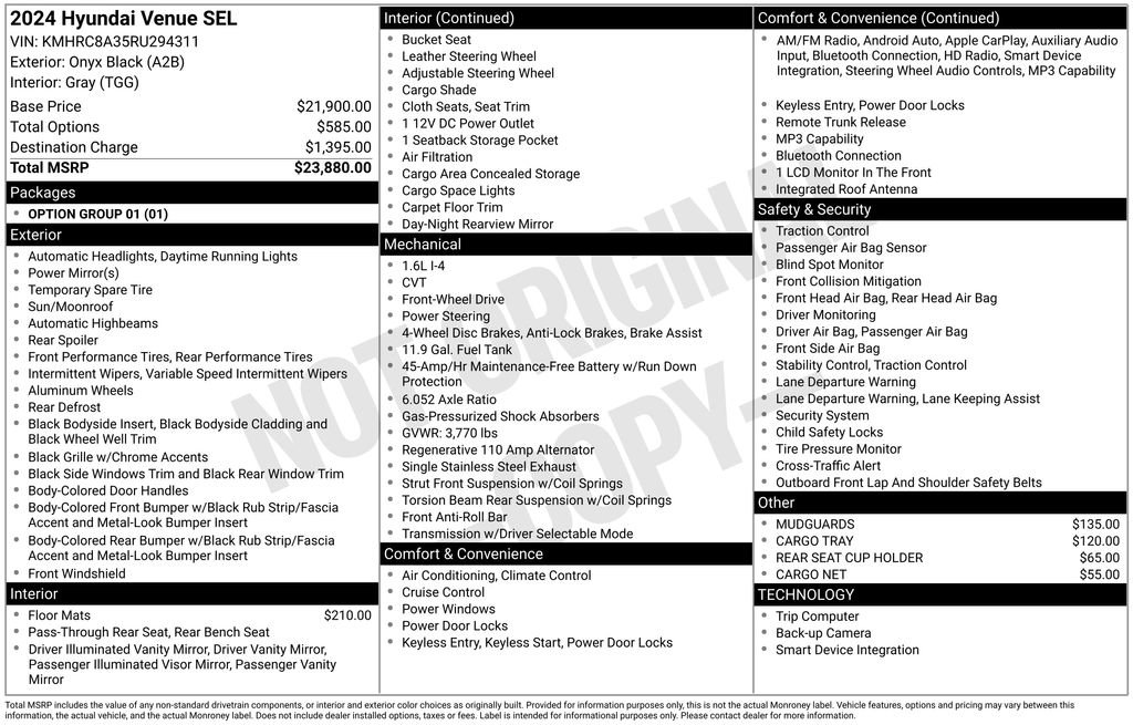 Certified 2024 Hyundai Venue SEL FWD image 24