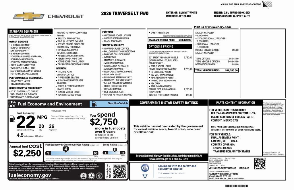 New 2026 Chevrolet Traverse LT w/ Driver Confidence Package image 4