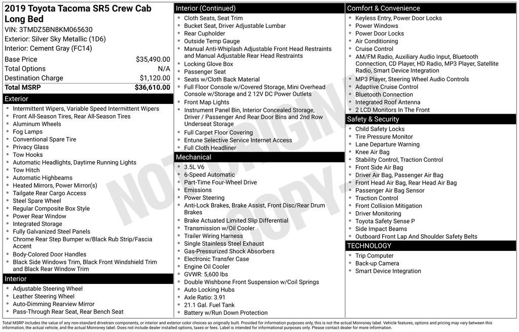 Used 2019 Toyota Tacoma SR5 image 49