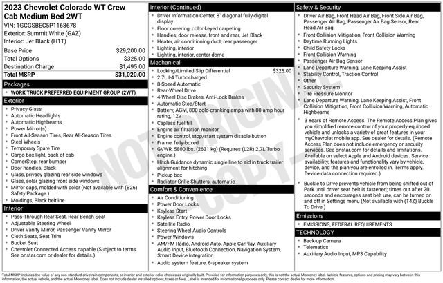 Certified 2023 Chevrolet Colorado W/T image 28