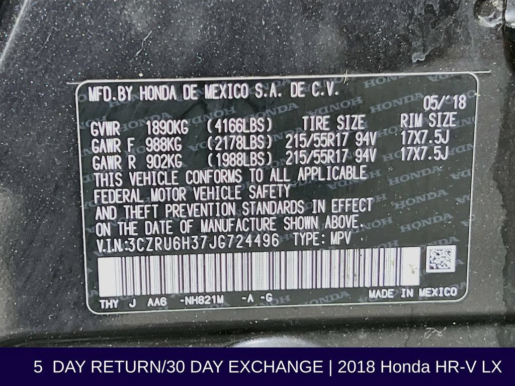 Used 2018 Honda HR-V LX image 34