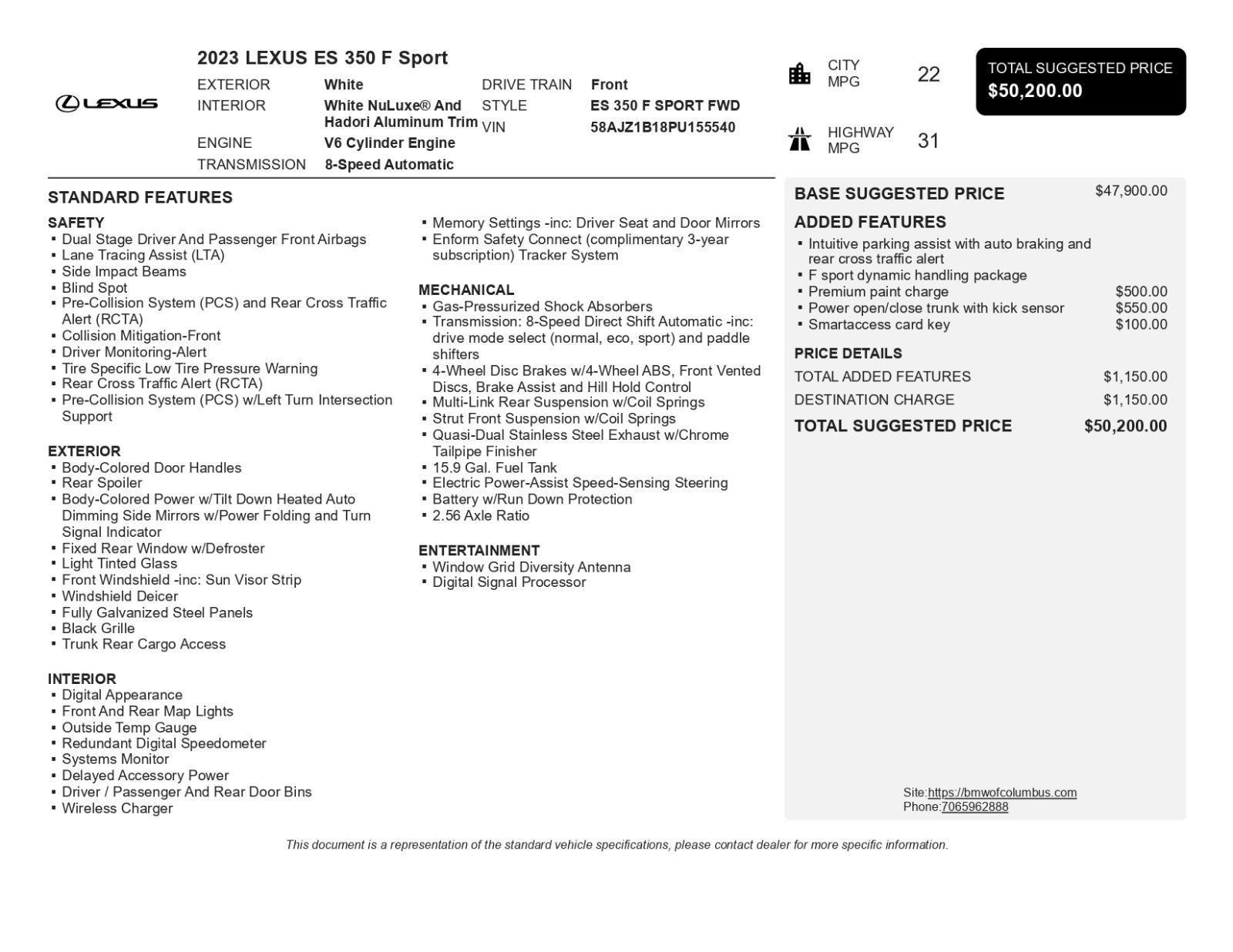 Used 2023 Lexus ES 350 F Sport image 47