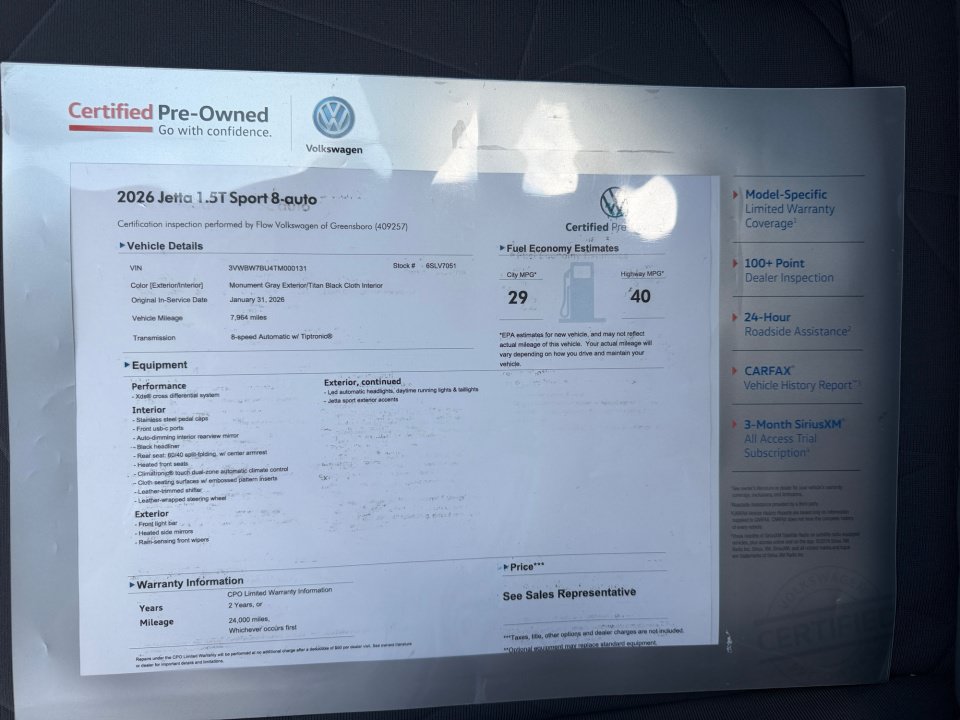 Certified 2026 Volkswagen Jetta Sport FWD image 33