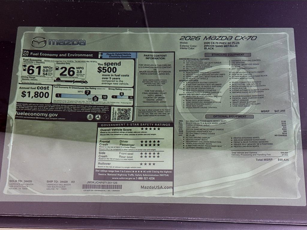 New 2026 MAZDA CX-70 SC Plus image 20