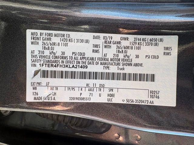 Used 2019 Ford Ranger XLT w/ Equipment Group 302A Luxury image 30