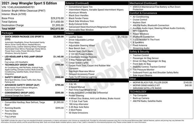 Used 2021 Jeep Wrangler Sport image 27