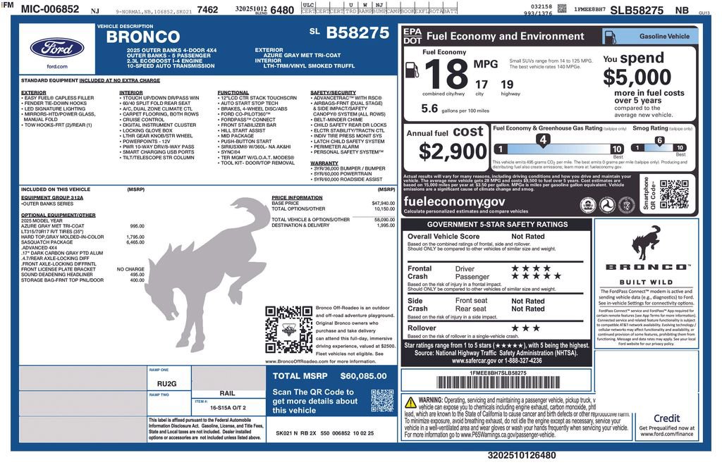 New 2025 Ford Bronco Outer Banks w/ Sasquatch Package image 27