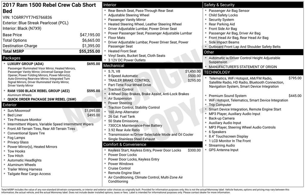 Used 2017 RAM 1500 Rebel w/ Luxury Group AWD/4WD image 16