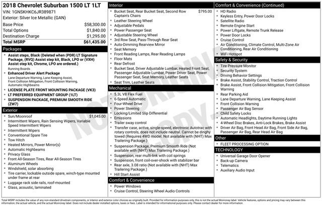 Used 2018 Chevrolet Suburban LT image 1