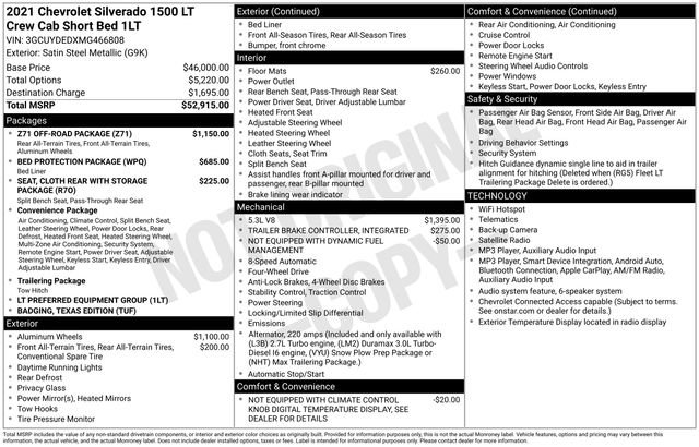 Used 2021 Chevrolet Silverado 1500 LT w/ Z71 Off-Road Package AWD/4WD image 4