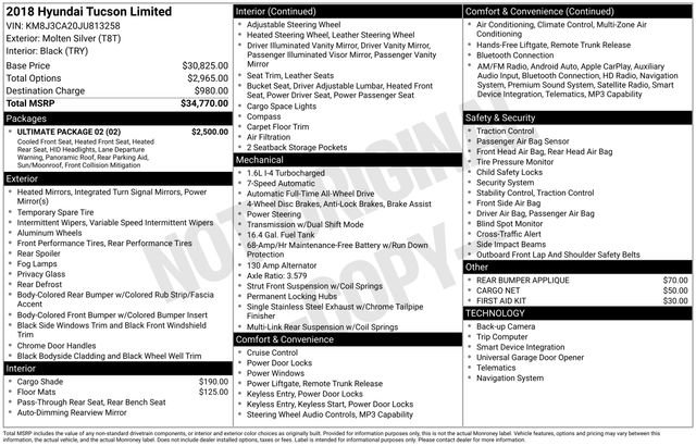 Used 2018 Hyundai Tucson Limited w/ Ultimate Package 02 AWD/4WD image 7