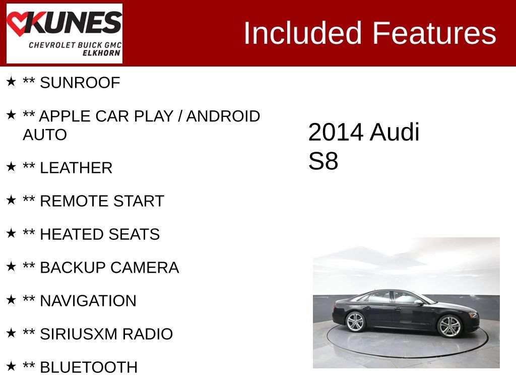 Used 2014 Audi S8 AWD/4WD image 2