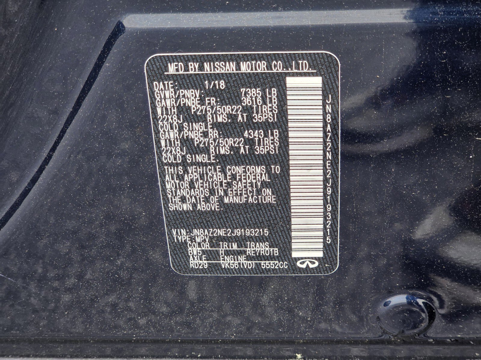 Used 2018 INFINITI QX80 4WD w/ Deluxe Technology Package image 20