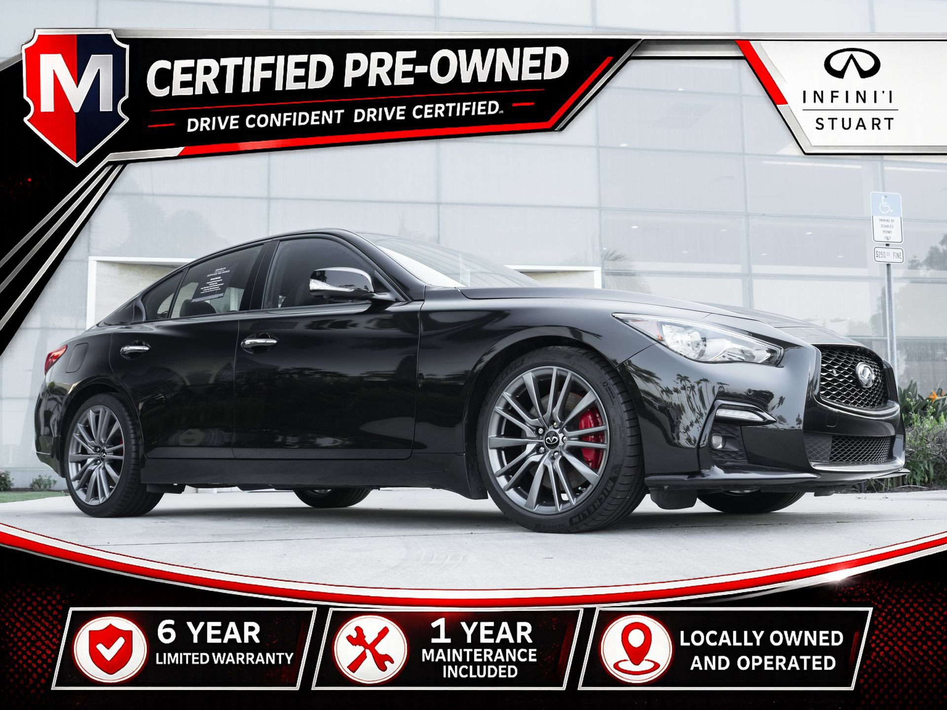 Certified 2023 INFINITI Q50 Red Sport 400 RWD image 1