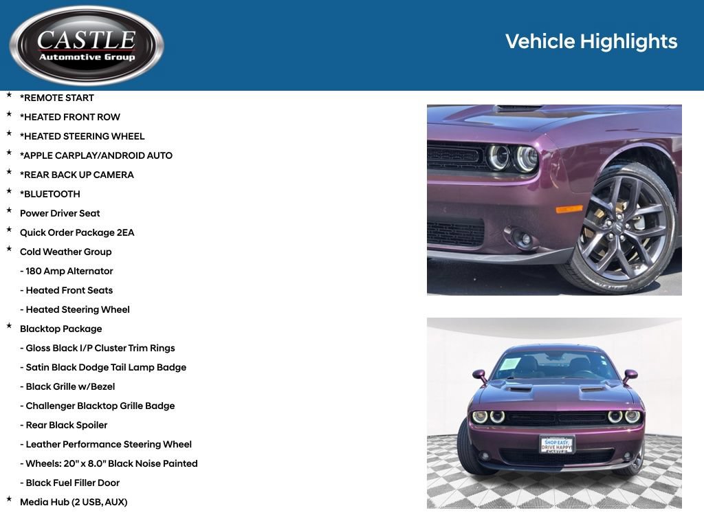 Used 2022 Dodge Challenger SXT w/ Blacktop Package RWD image 3
