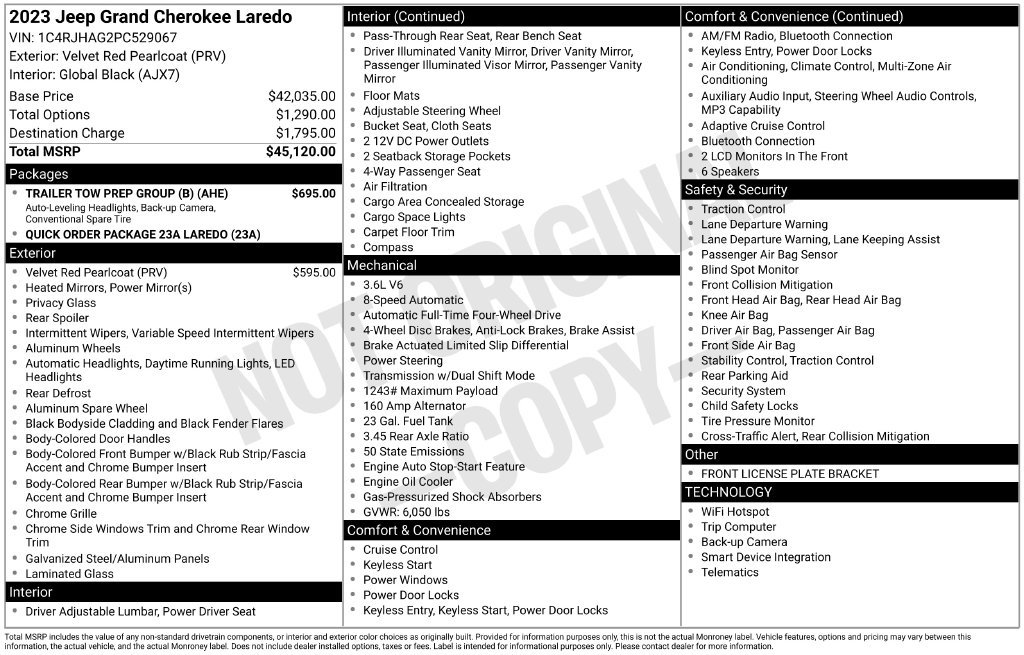 Used 2023 Jeep Grand Cherokee Laredo w/ Trailer Tow Prep Group (B) AWD/4WD image 15