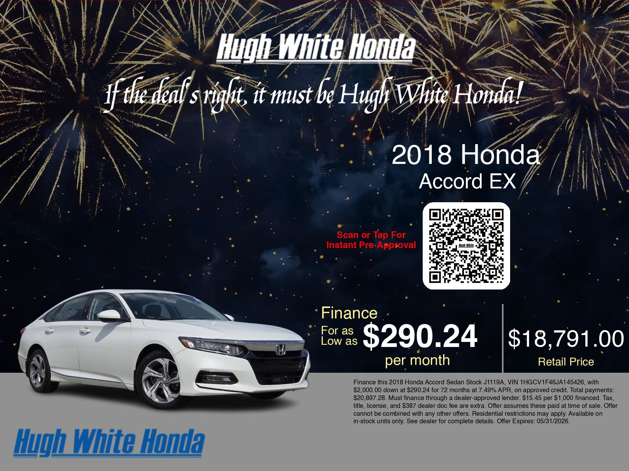 Used 2018 Honda Accord EX image 3